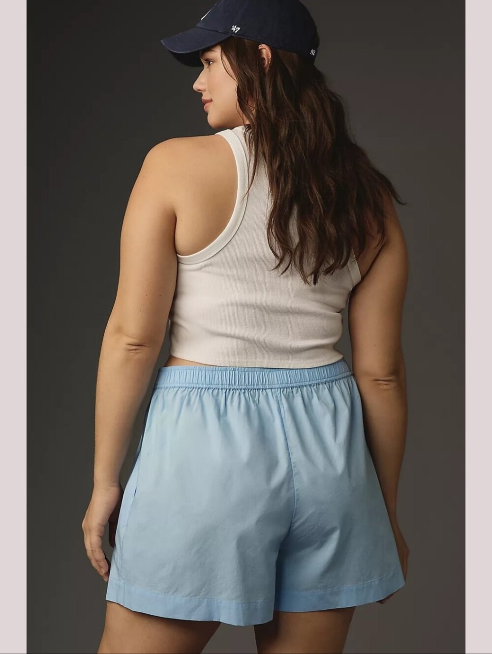 Anthropologie Wren Cotton Boxer Shorts in Wedgewood Blue Size Large - Picture 9 of 12